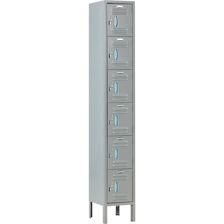 Global Industrial Louvered Door Locker, 12 in W, 15 in D, 78 in H, Gray 290601